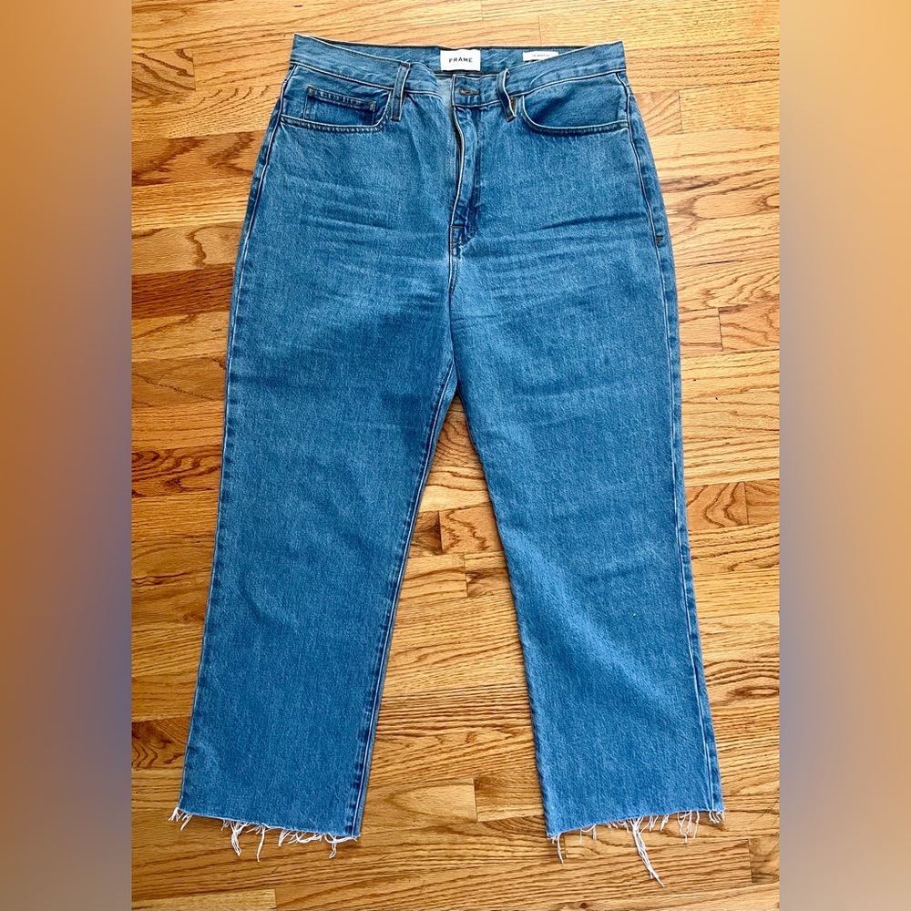 FRAME Denim Le Jane Crop Jeans in Classic Blue